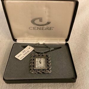 Vintage Cenere Pendant Quartz Marcasite Watch